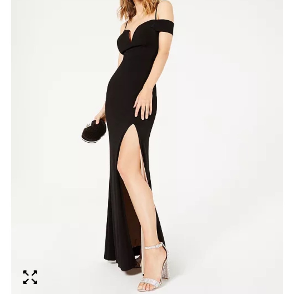 City Studio Elegant Black Off-Shoulder Gown